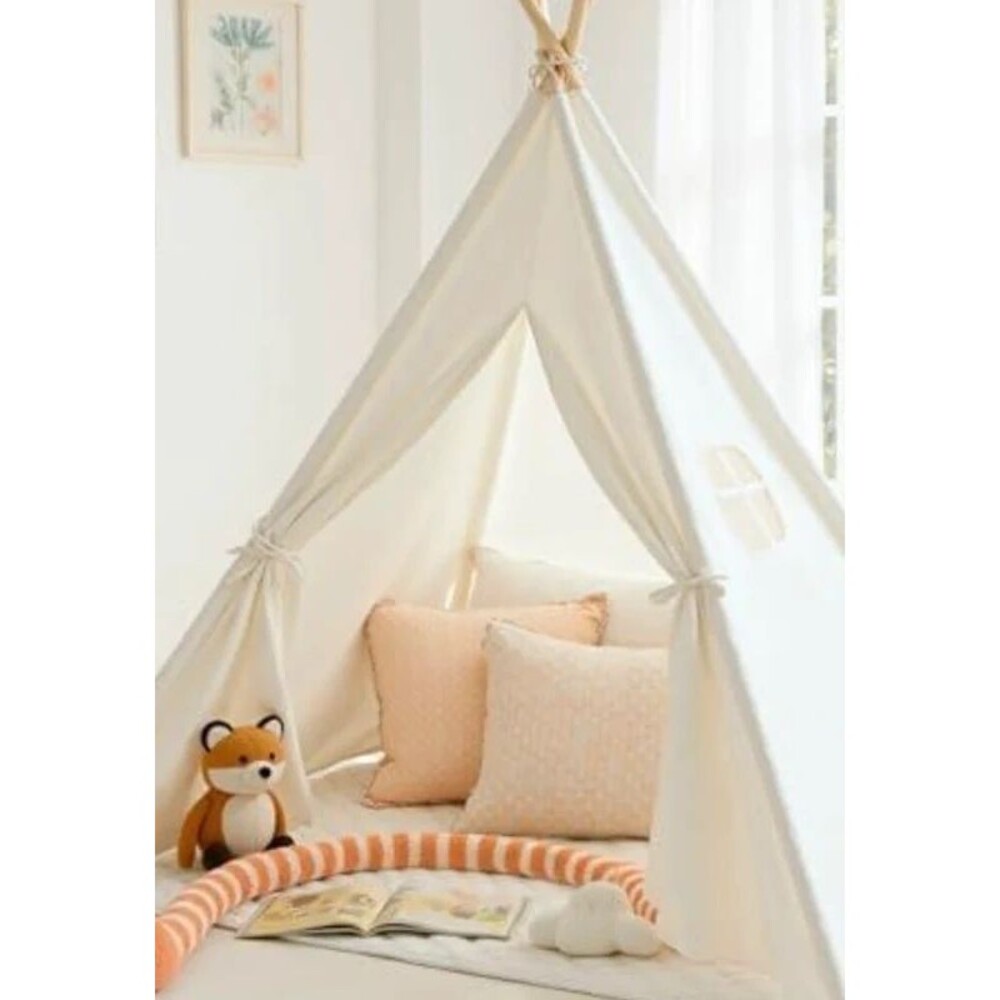 Sumbababy Kids Teepee Tent Indoor Outdoor Cotton Canvas Play Tent – New